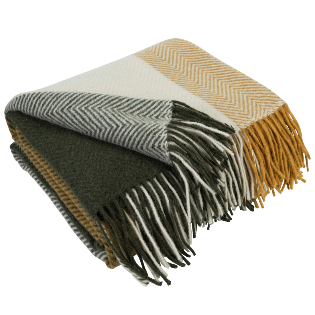 Coperta in lana merino a quadri sfumati