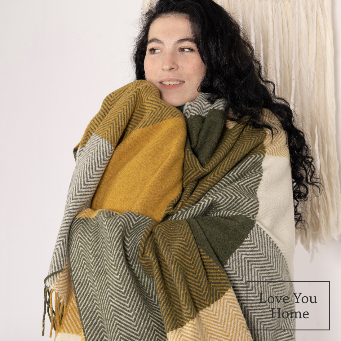 Coperta in lana merino a quadri sfumati · 5