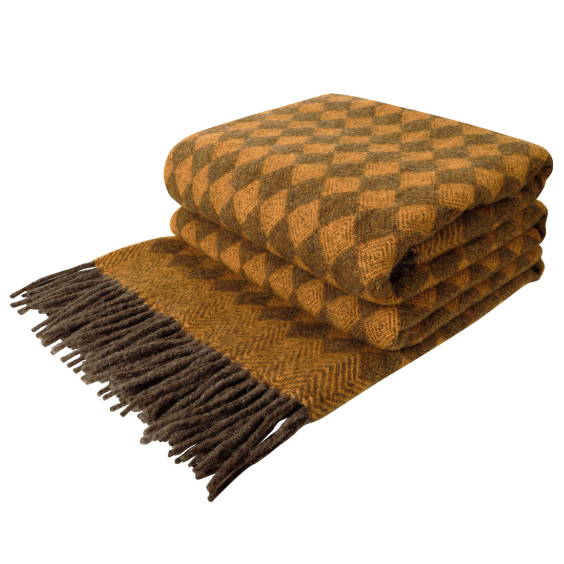 Coperta in lana vergine motivo rombo