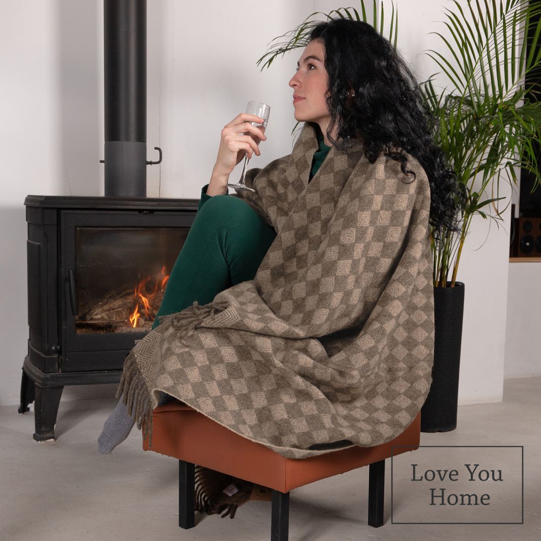 Coperta in lana vergine con motivo a rombo · 4