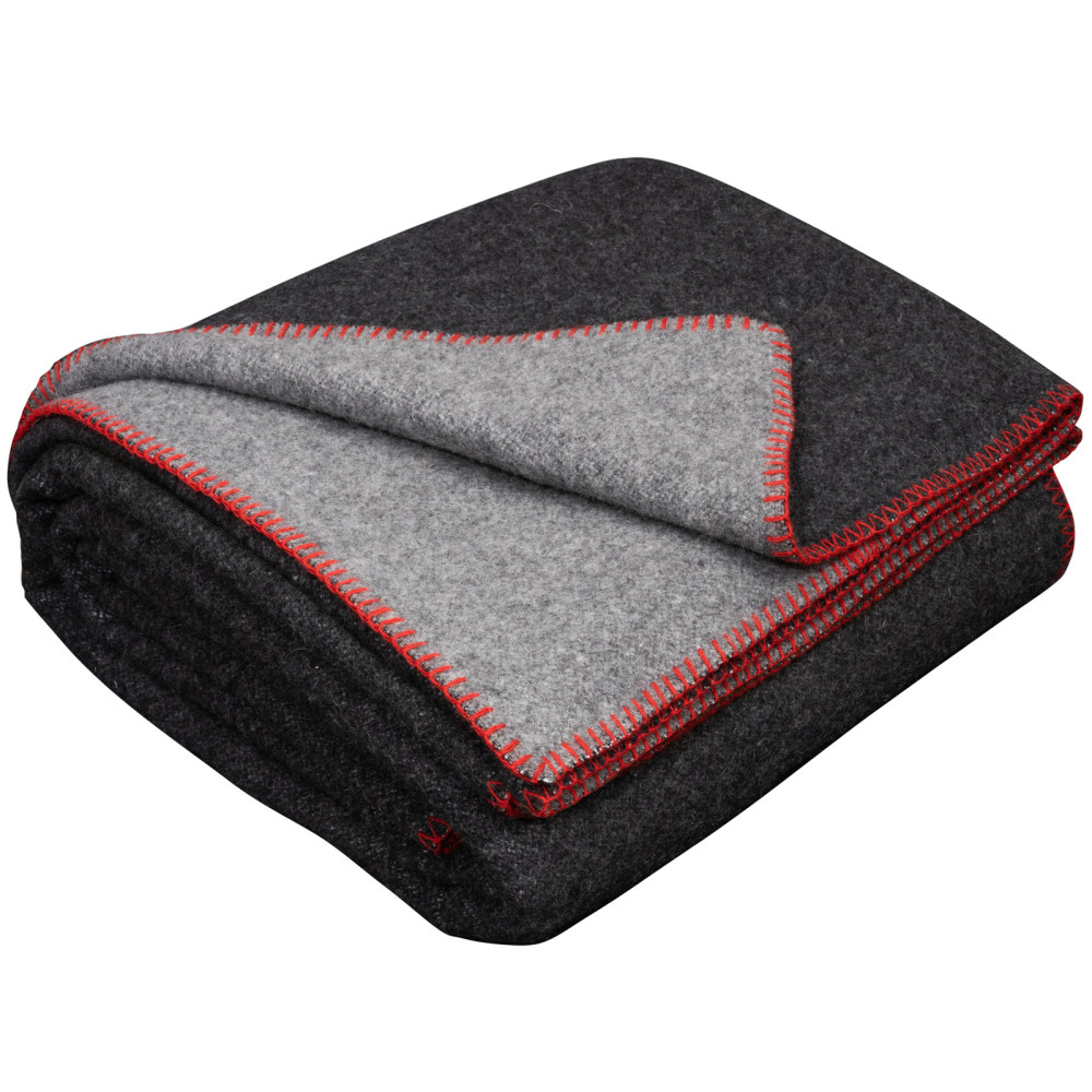 Coperta 80% merino, grigio e antracite