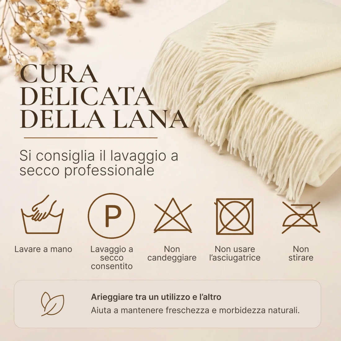 Coperta in lana di cashmere con motivo spina di pesce in merino · 9