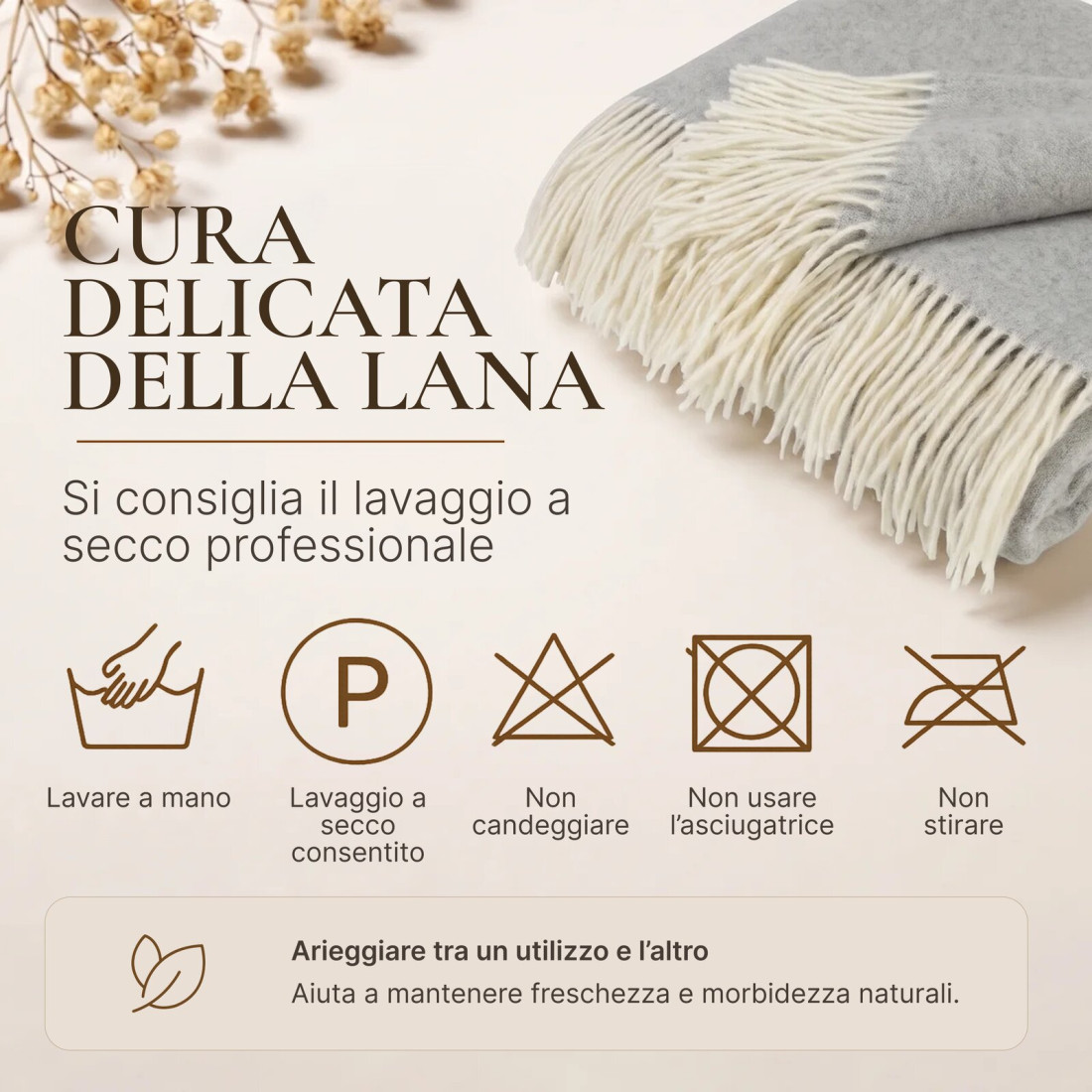 Coperta in lana di cashmere con motivo spina di pesce in merino · 9