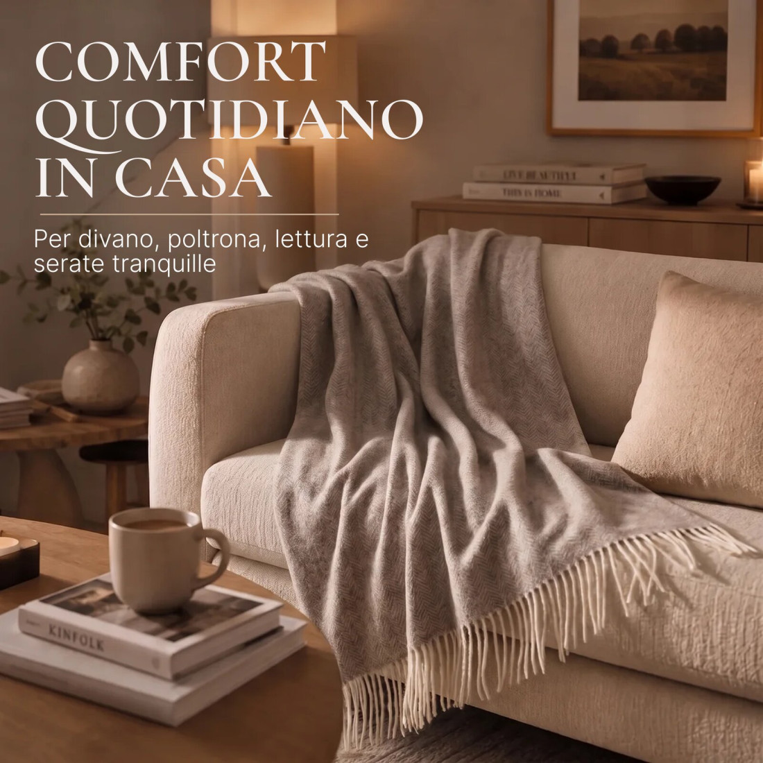 Coperta in lana di cachemire con motivo spina di pesce in merino · 6