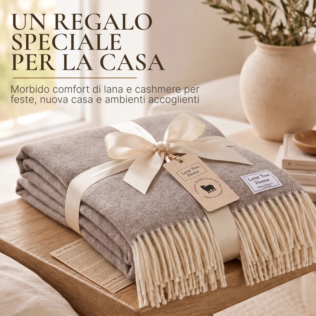 Coperta in lana di cachemire con motivo spina di pesce in merino · 8