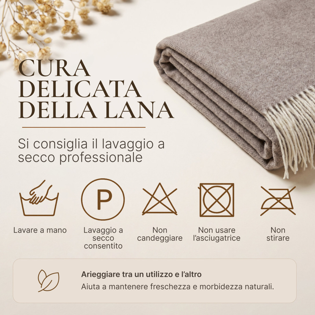 Coperta in lana di cachemire con motivo spina di pesce in merino · 9