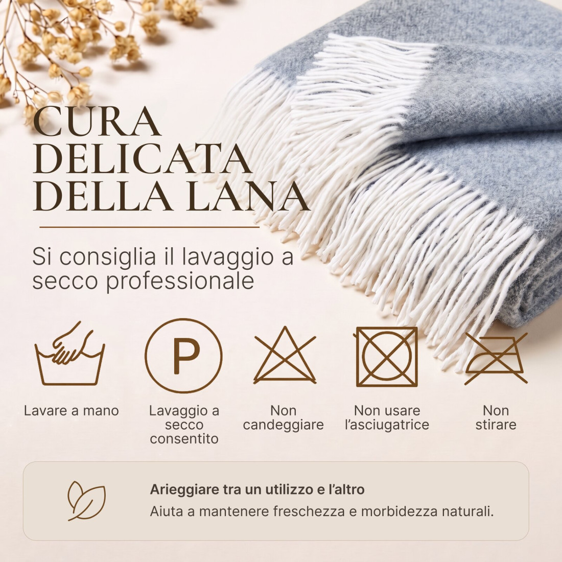 Coperta in cachemire con motivo a spina di pesce mérinos · 9