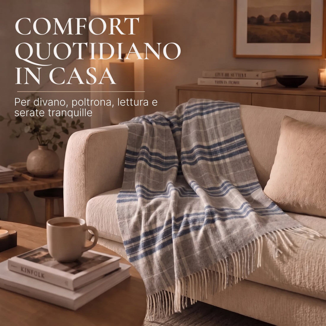 Coperta in cachemire con motivo tartan in merino · 6