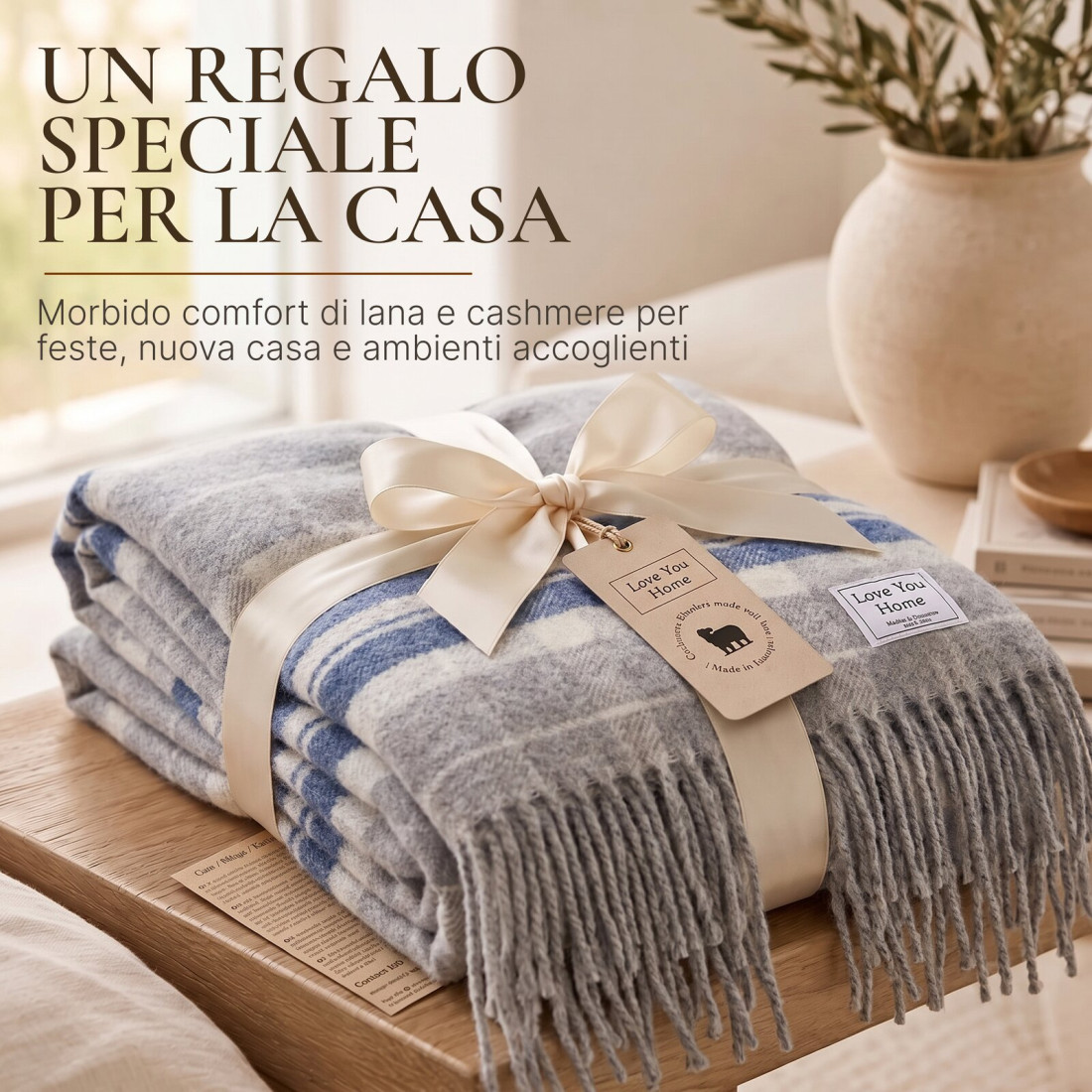 Coperta in cachemire con motivo tartan in merino · 8