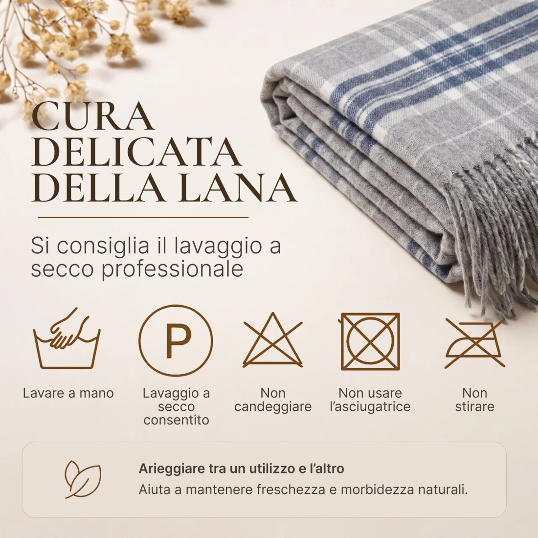 Coperta in cachemire con motivo tartan in merino · 9