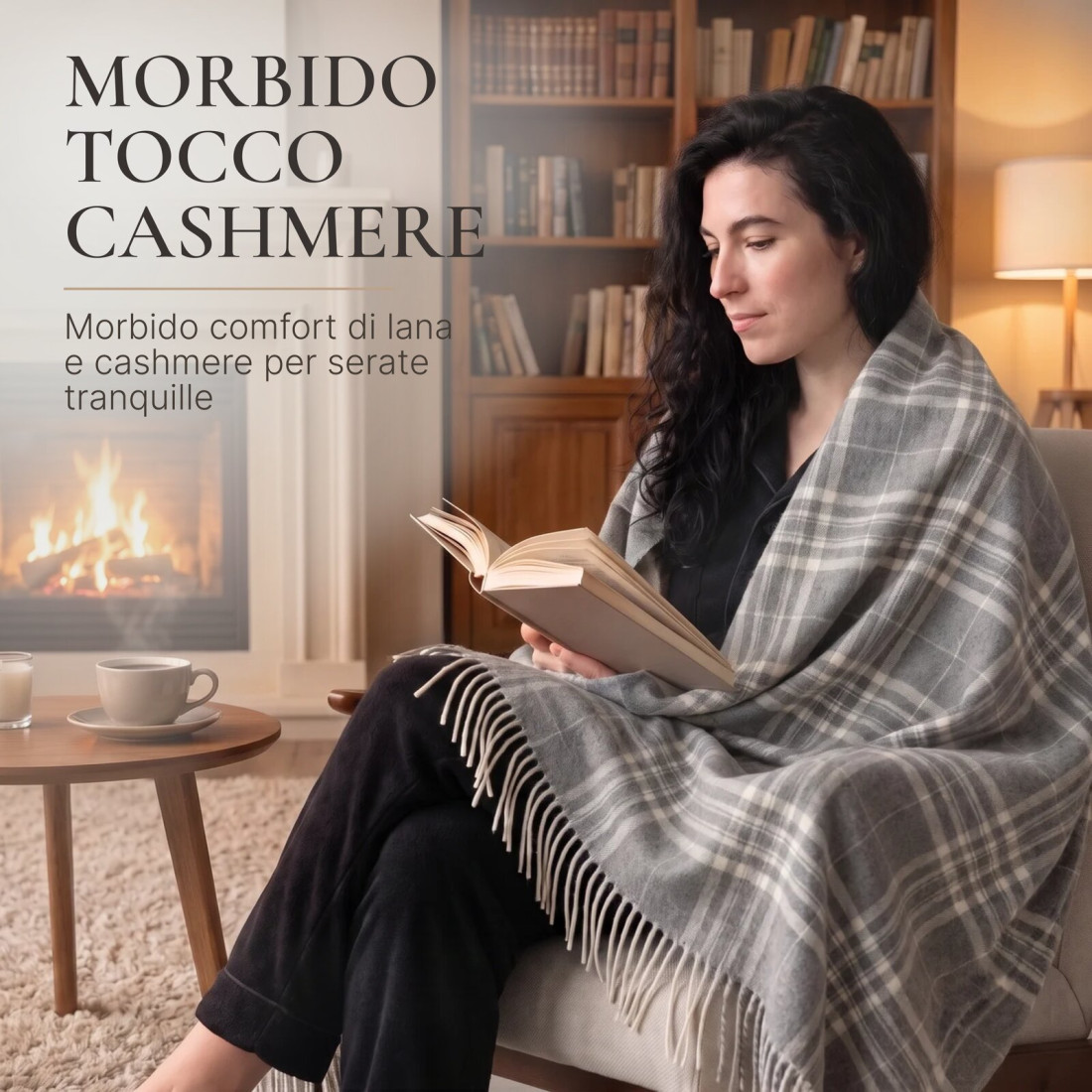 Coperta in lana di cashmere con motivo tartan · 3