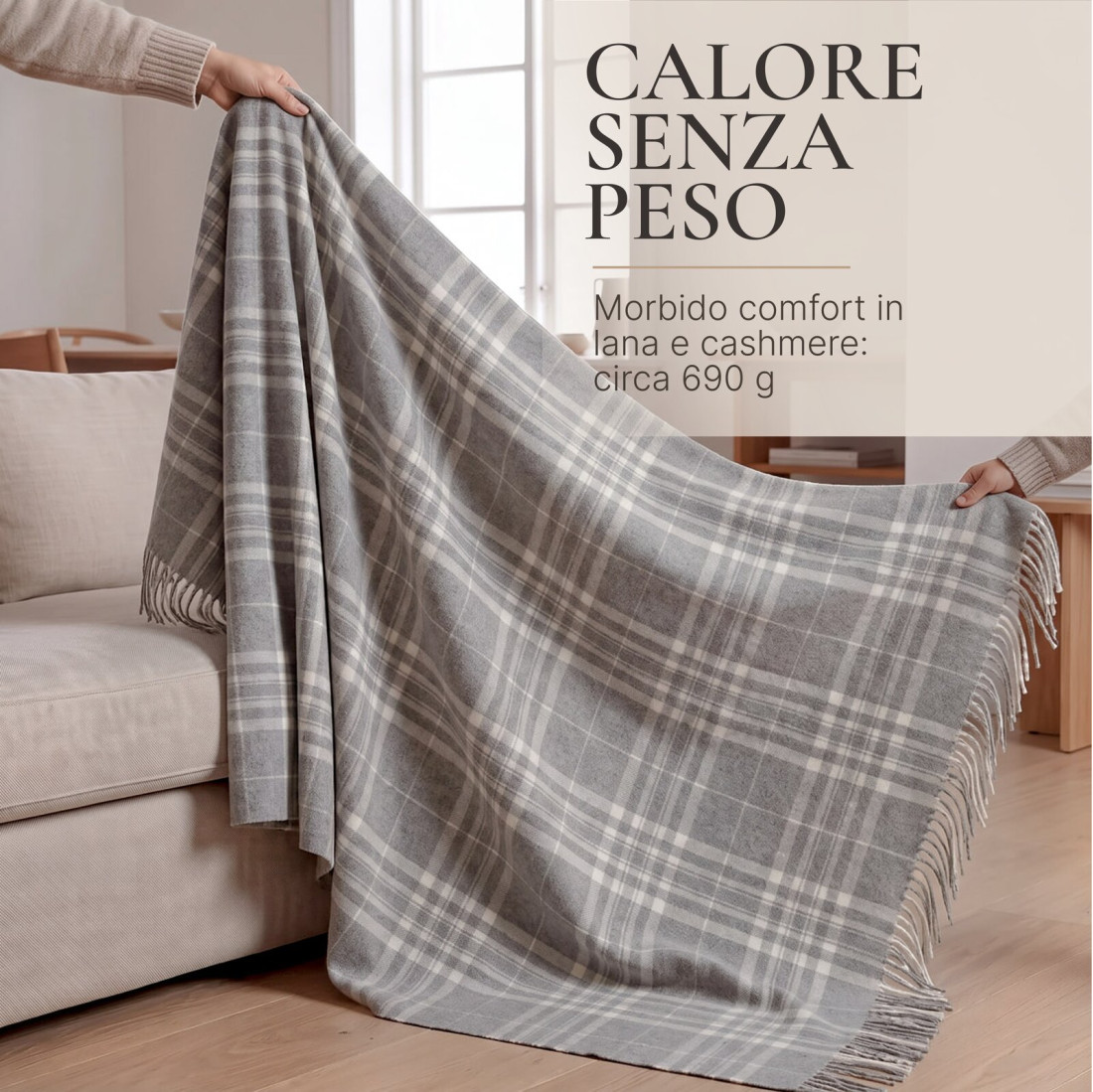 Coperta in lana di cashmere con motivo tartan · 4