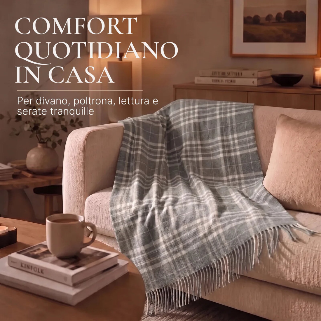 Coperta in lana di cashmere con motivo tartan · 6