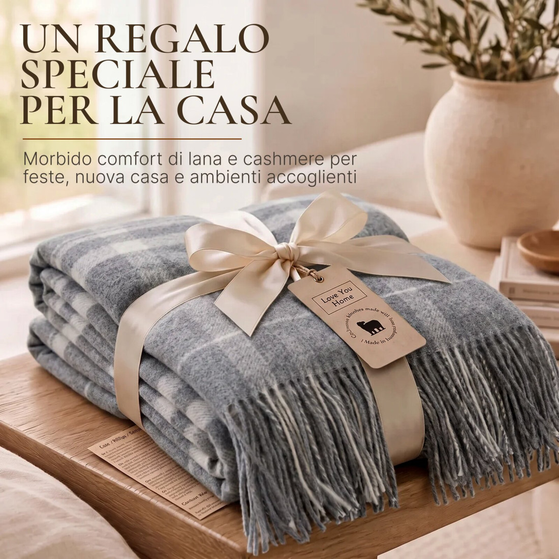 Coperta in lana di cashmere con motivo tartan · 8