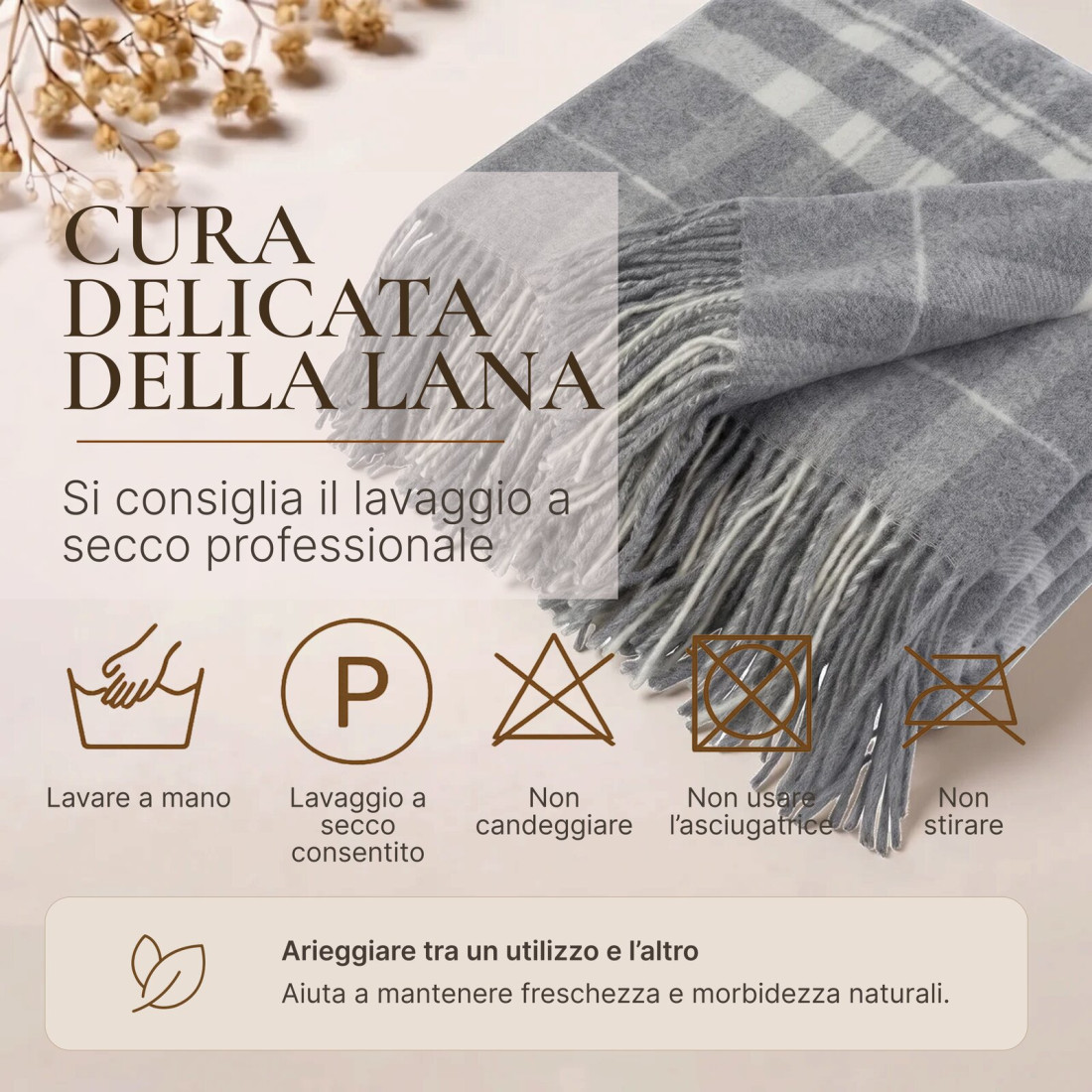 Coperta in lana di cashmere con motivo tartan · 9
