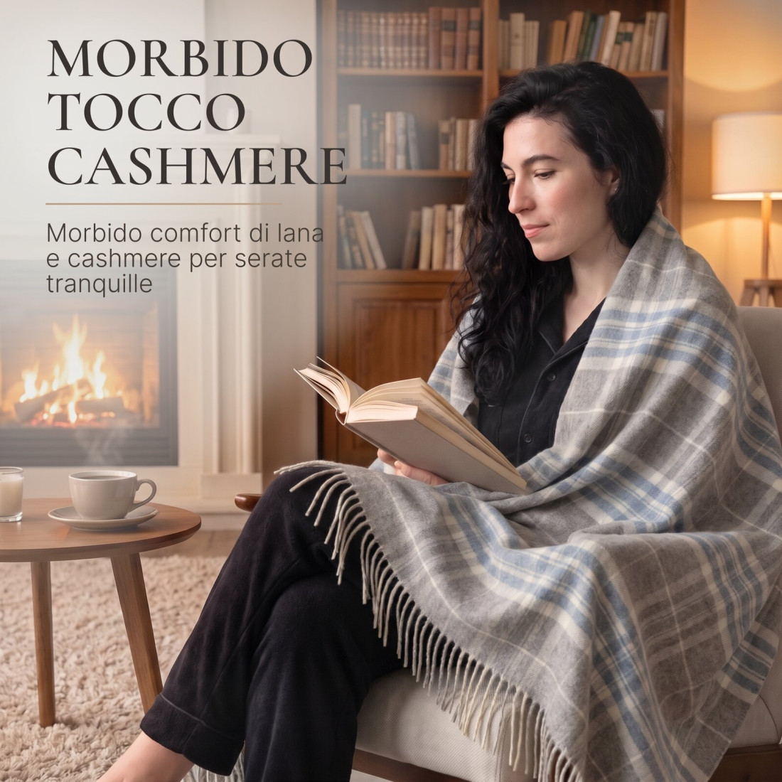 Coperta in lana di cashmere con motivo tartan · 3