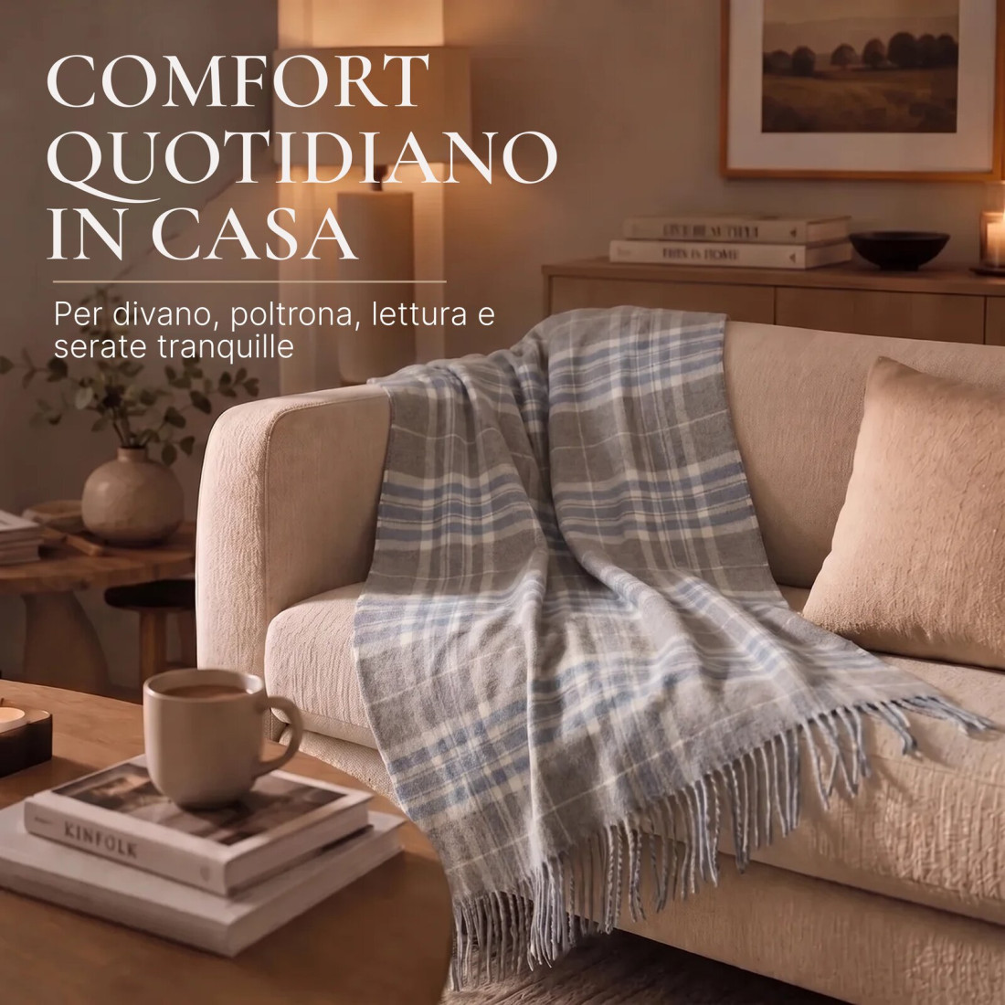 Coperta in lana di cashmere con motivo tartan · 6