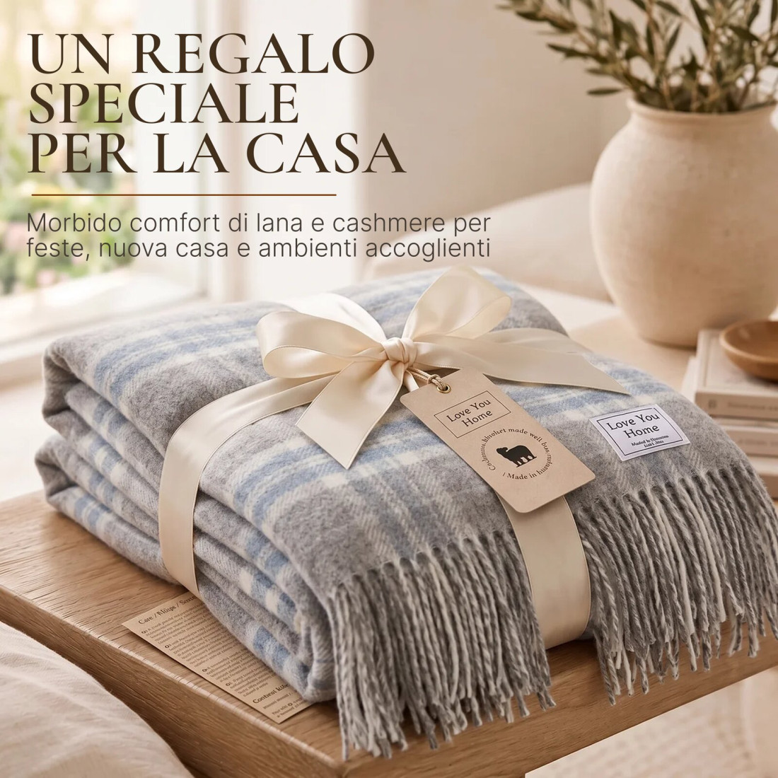 Coperta in lana di cashmere con motivo tartan · 8