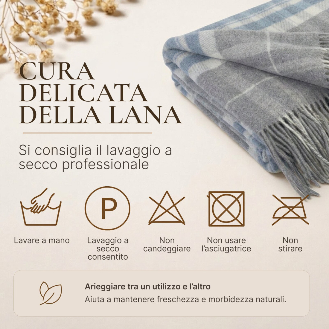 Coperta in lana di cashmere con motivo tartan · 9
