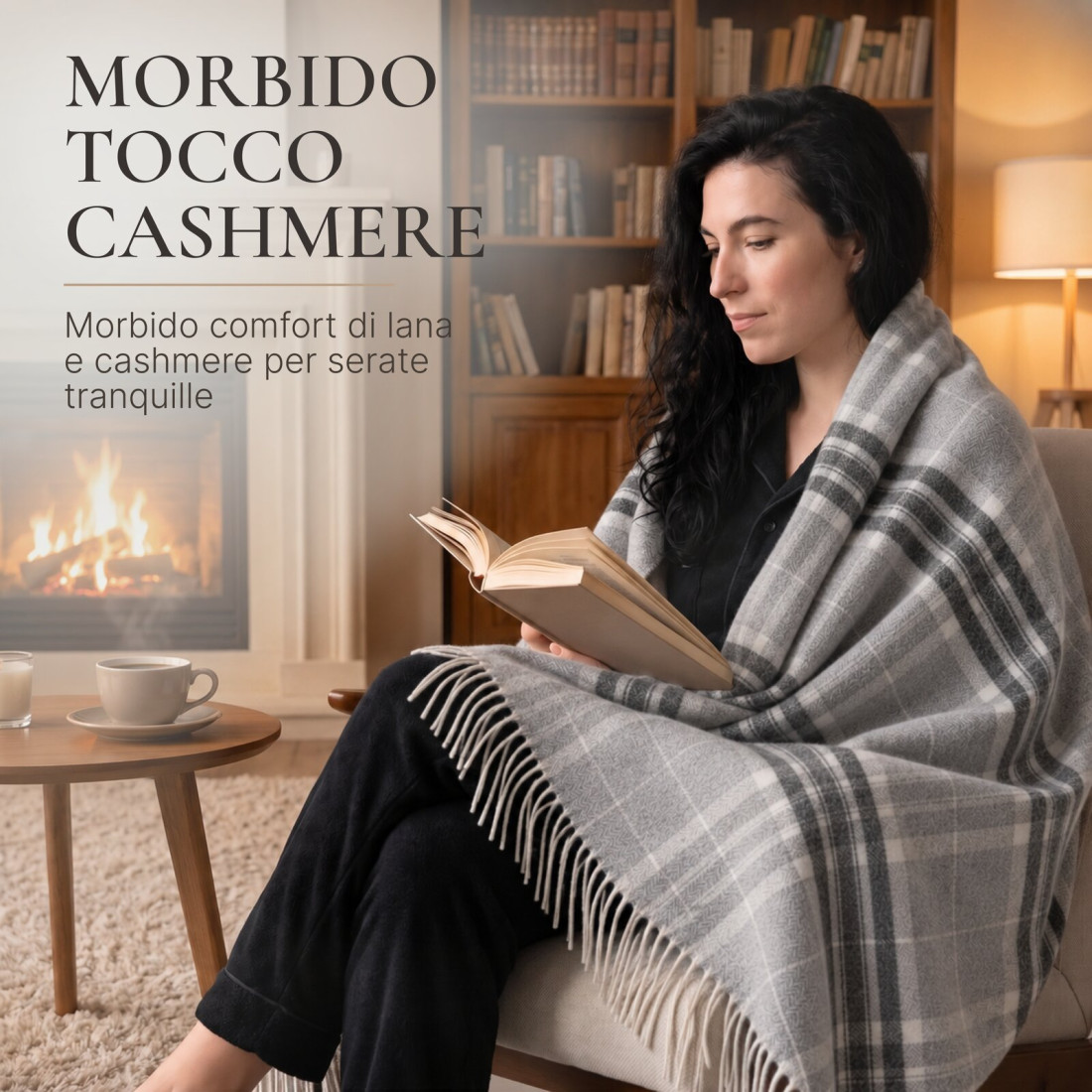 Coperta in Lana di Cashmere con Merino Tartan · 3