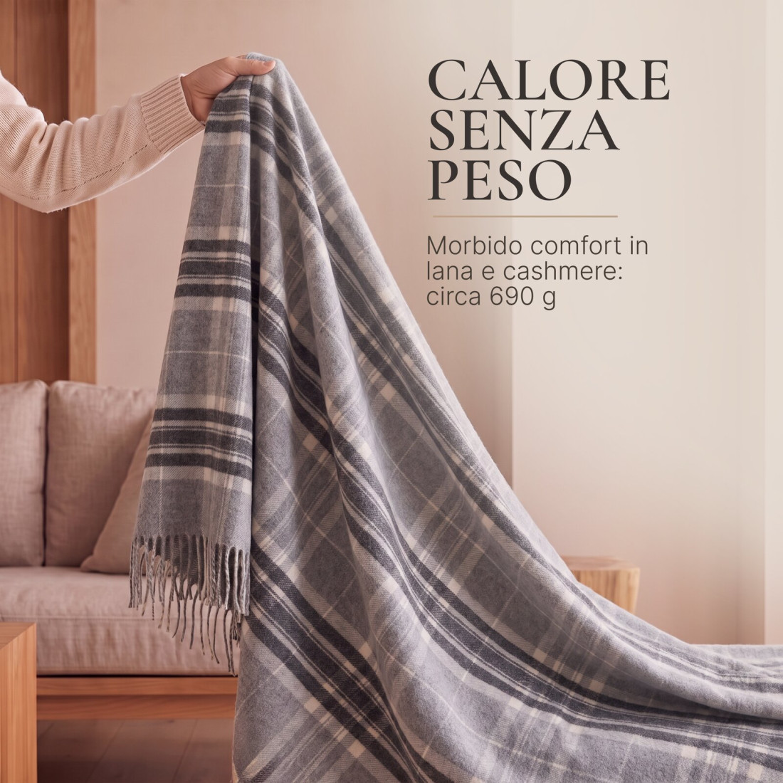 Coperta in Lana di Cashmere con Merino Tartan · 4