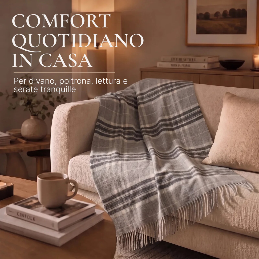 Coperta in Lana di Cashmere con Merino Tartan · 6