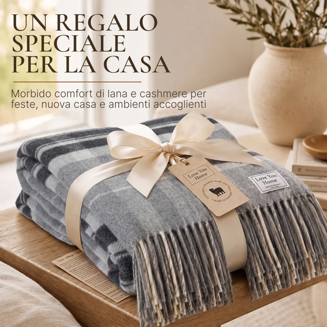 Coperta in Lana di Cashmere con Merino Tartan · 8