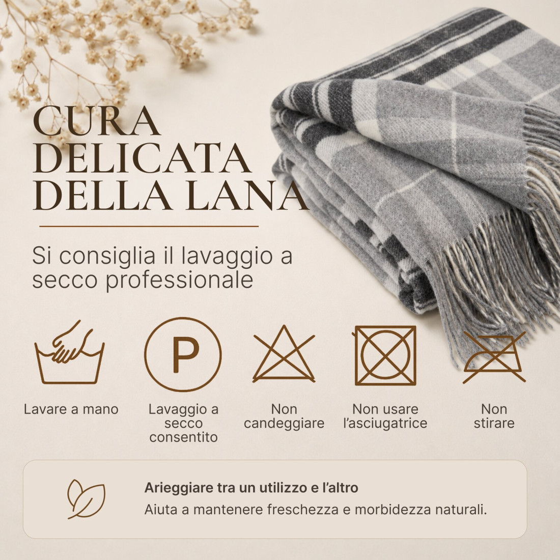Coperta in Lana di Cashmere con Merino Tartan · 9
