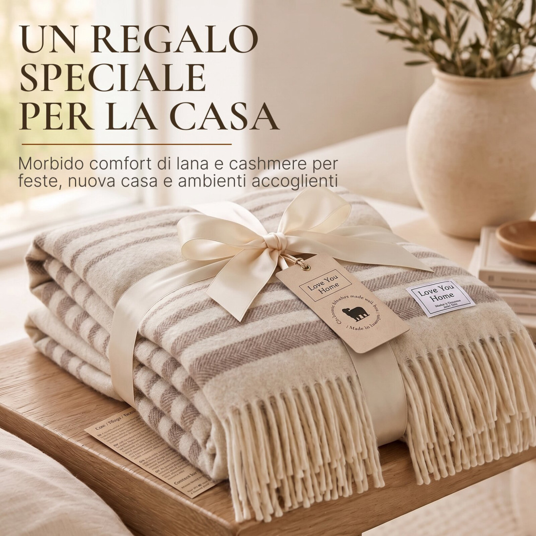Coperta in lana di cashmere con righe Merino · 8