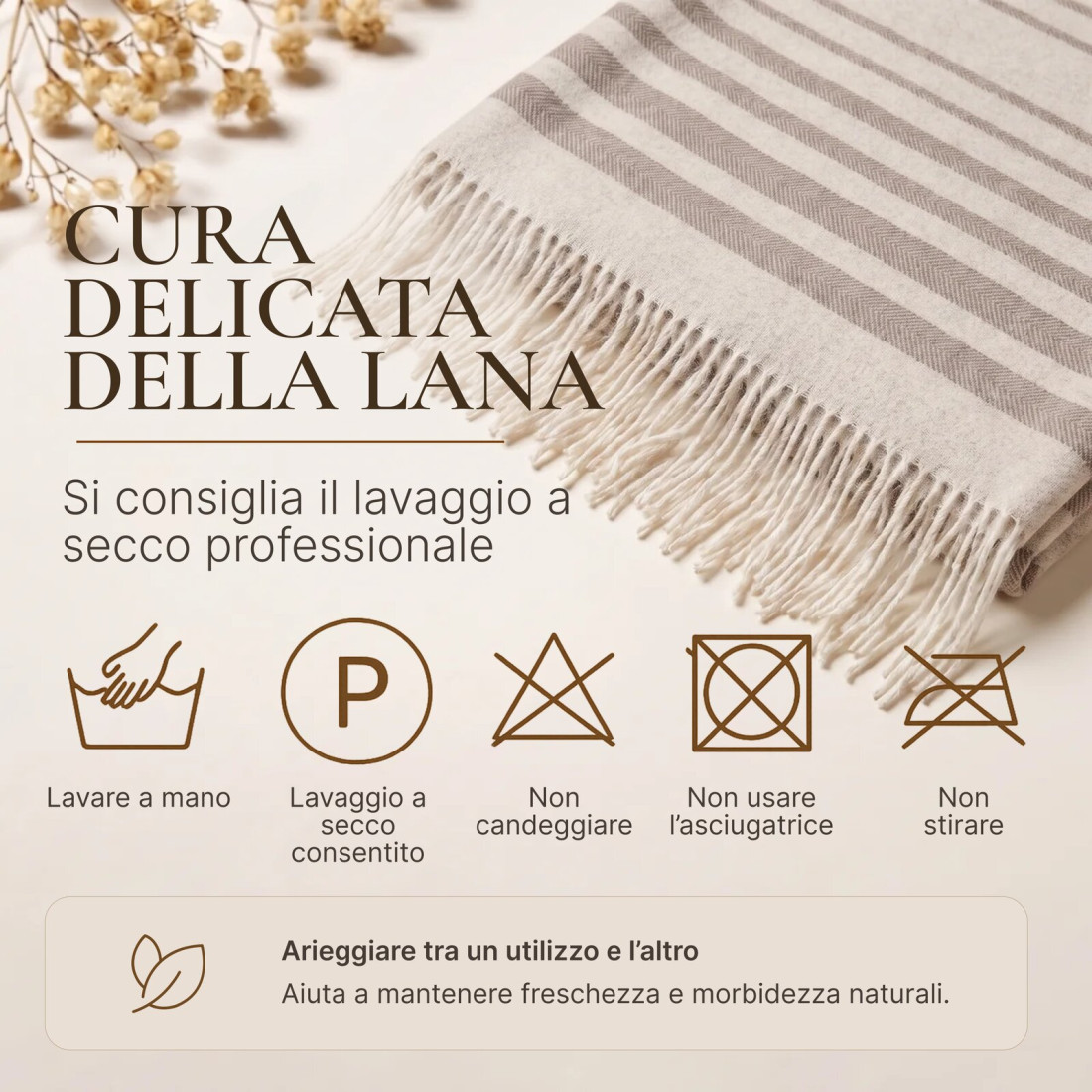 Coperta in lana di cashmere con righe Merino · 9