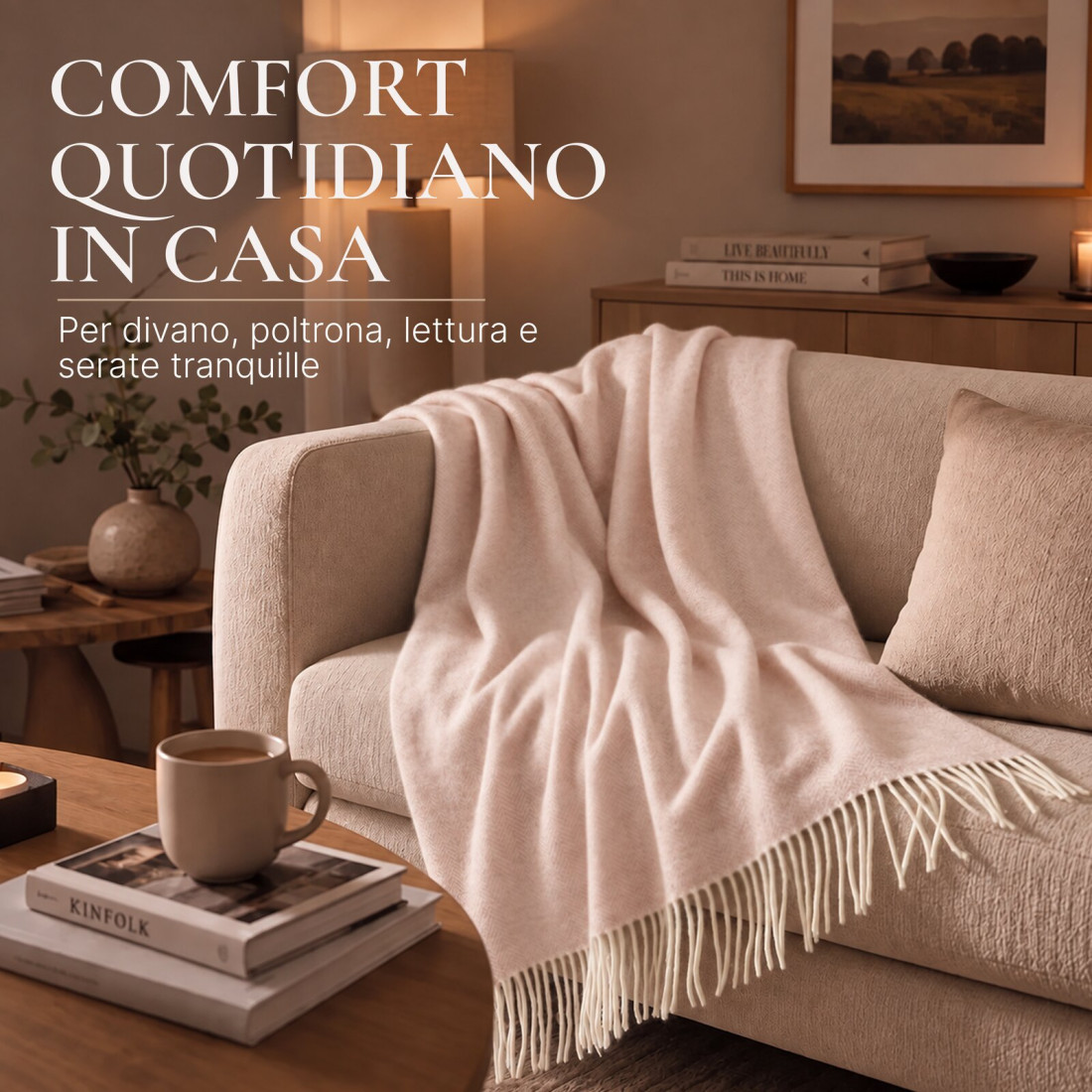 Coperta in cachemire con motivo a spina di pesce mérinos · 6