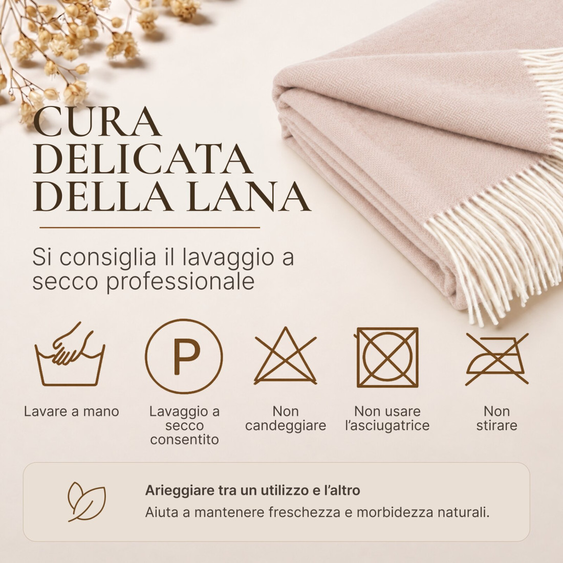 Coperta in cachemire con motivo a spina di pesce mérinos · 9