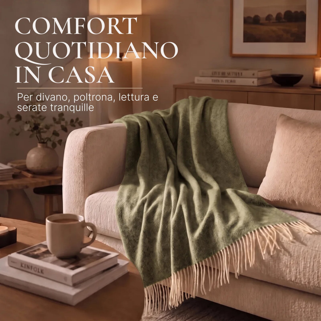 Coperta in cachemire con motivo a spina di pesce mérinos · 6