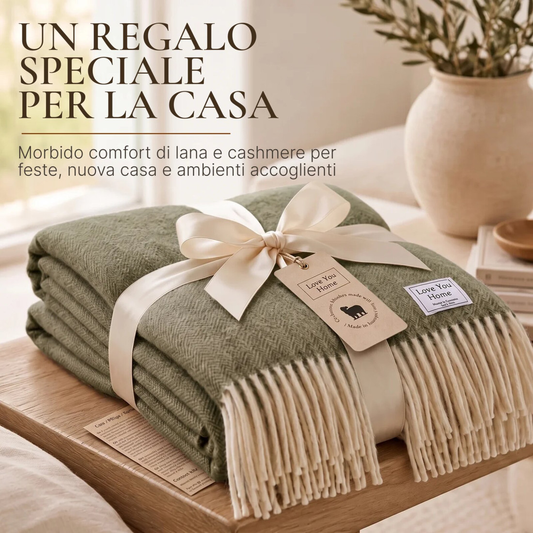 Coperta in cachemire con motivo a spina di pesce mérinos · 8