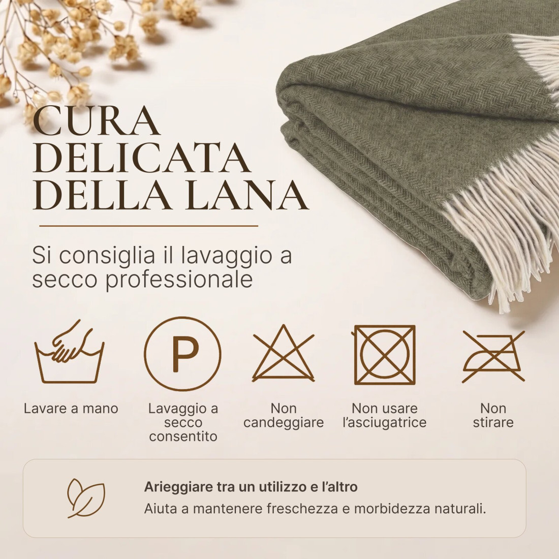 Coperta in cachemire con motivo a spina di pesce mérinos · 9