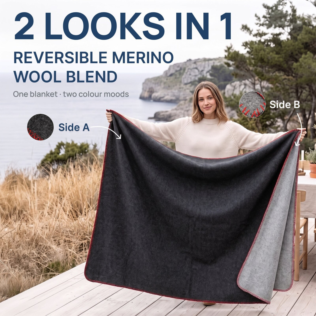 Coperta 80% lana merino · 2