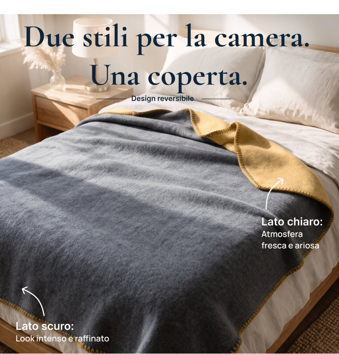 Coperta reversibile 100% lana · 2