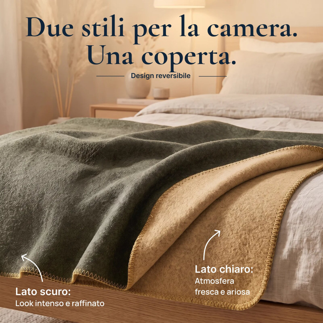 Coperta reversibile 100% lana · 2
