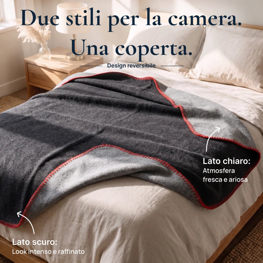 Coperta reversibile 100% lana · 2