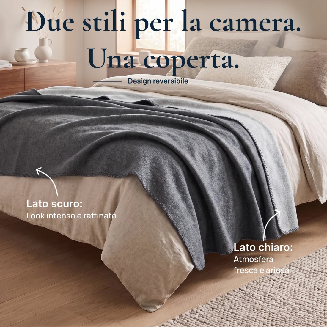 Coperta reversibile 100% lana · 2