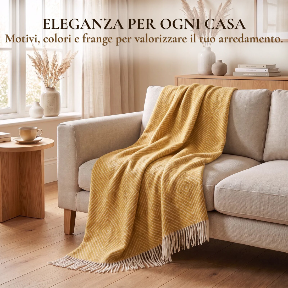 Coperta in lana Merino motivo rombi · 5