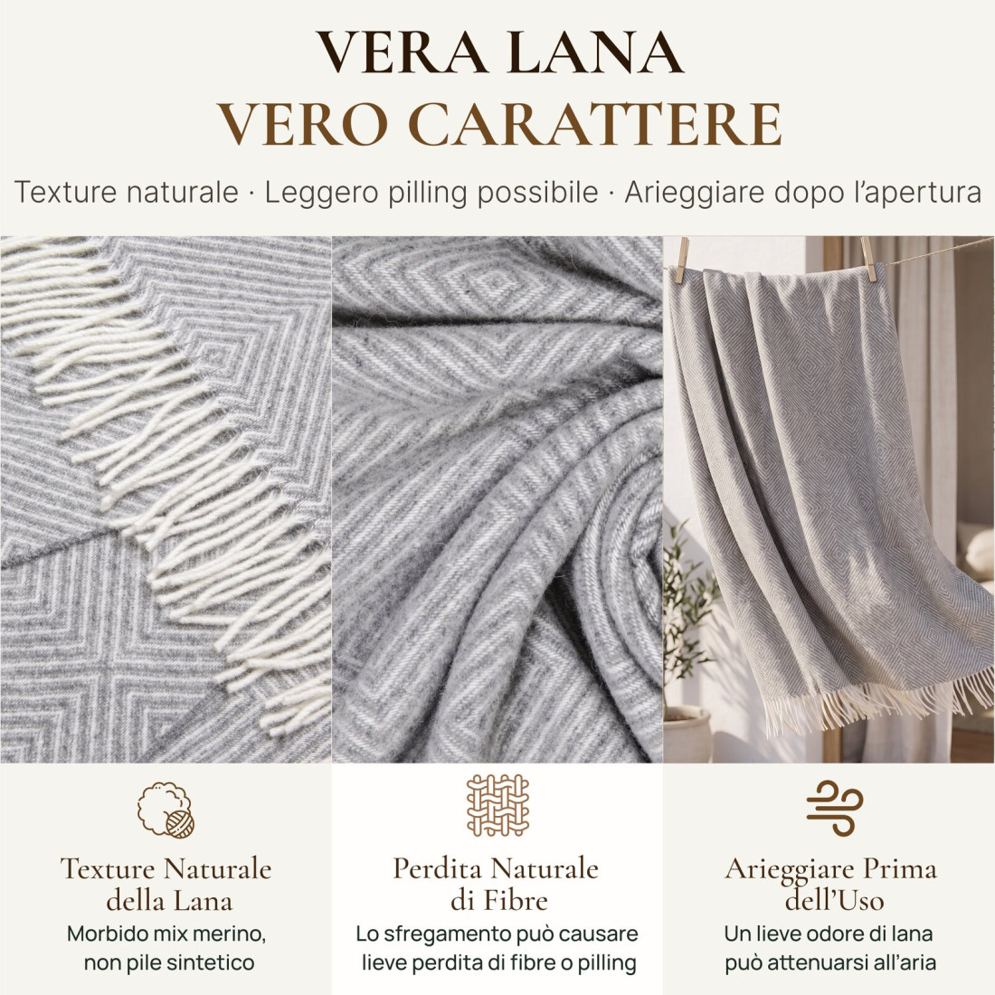 Coperta in lana merino a rombi · 8