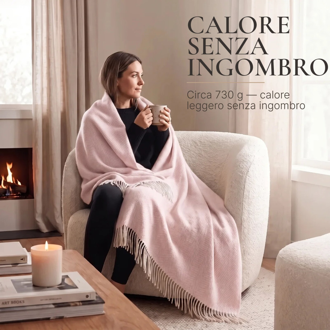 Coperta in lana merino a motivo a rombi · 3