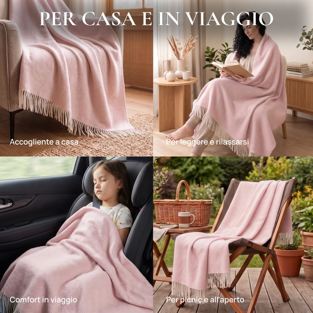 Coperta in lana merino a motivo a rombi · 6