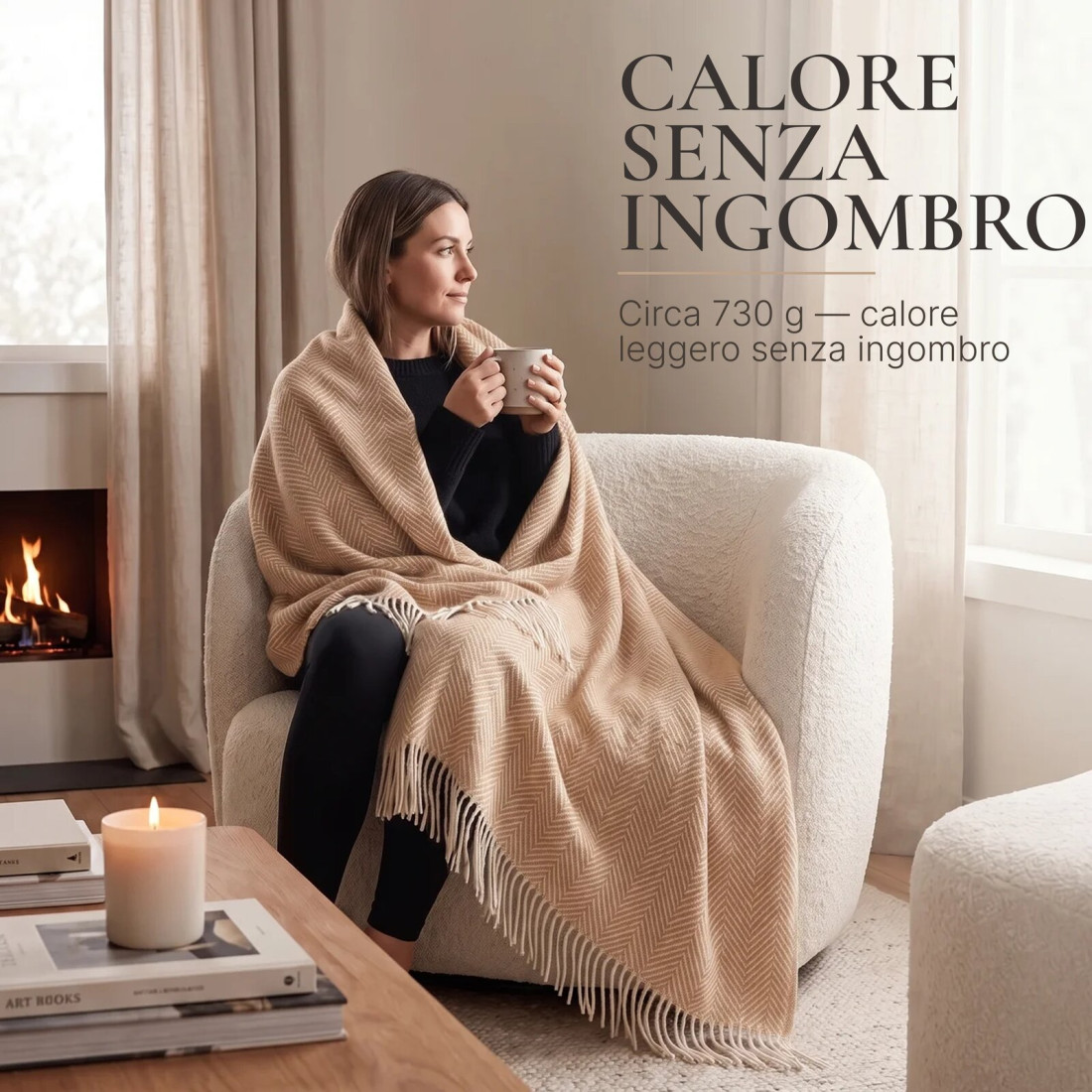 Coperta in lana merino angoli Chevron · 3