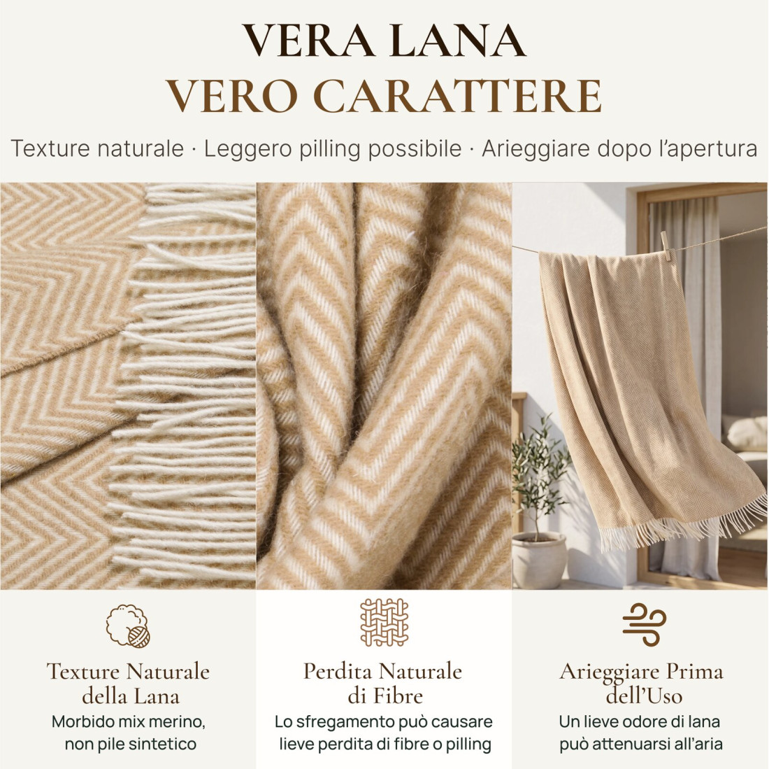 Coperta in lana merino angoli Chevron · 8