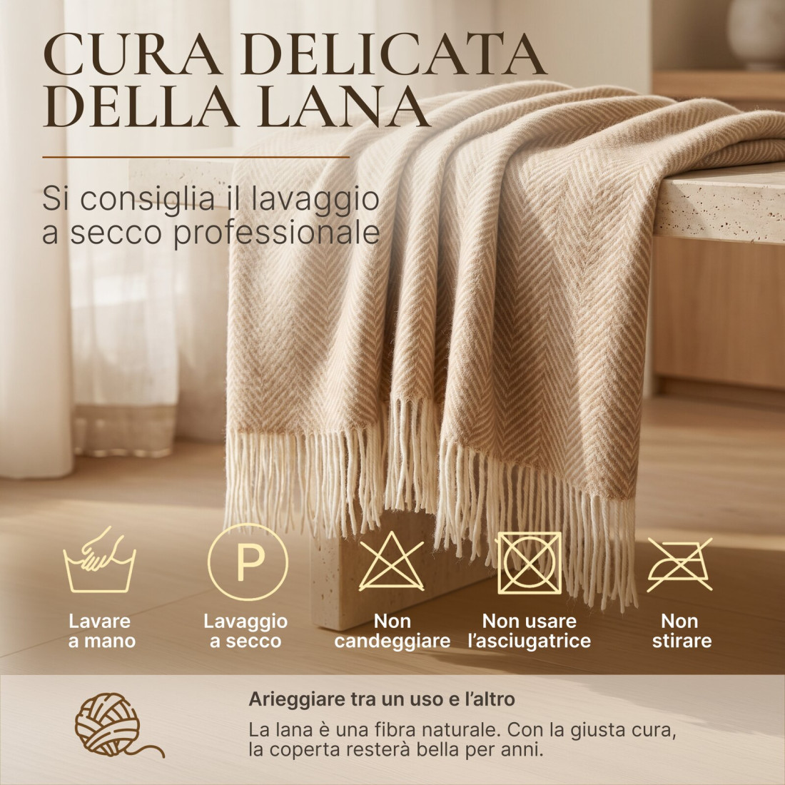 Coperta in lana merino angoli Chevron · 9