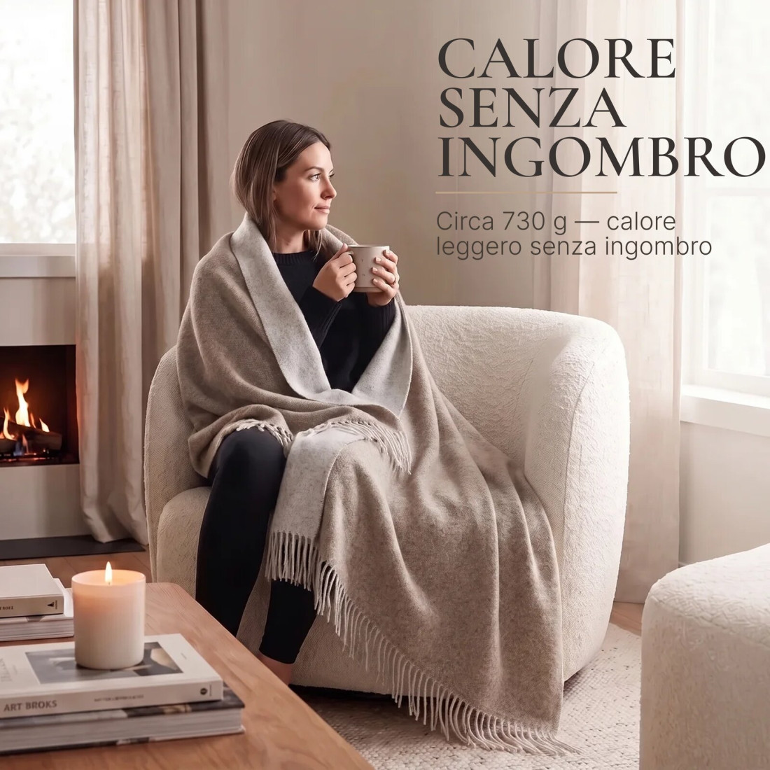 Coperta reversibile in lana merino · 3