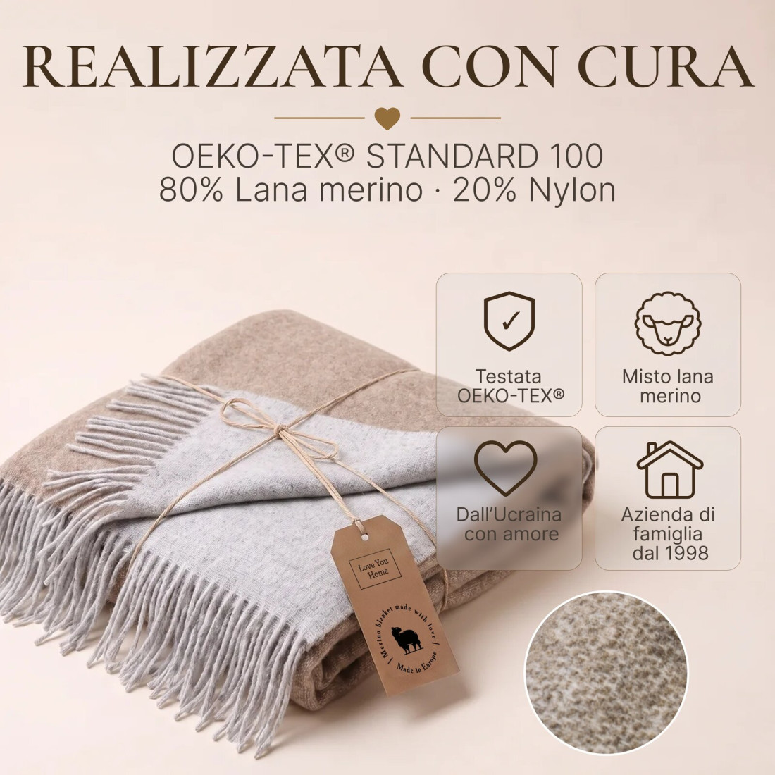 Coperta reversibile in lana merino · 10