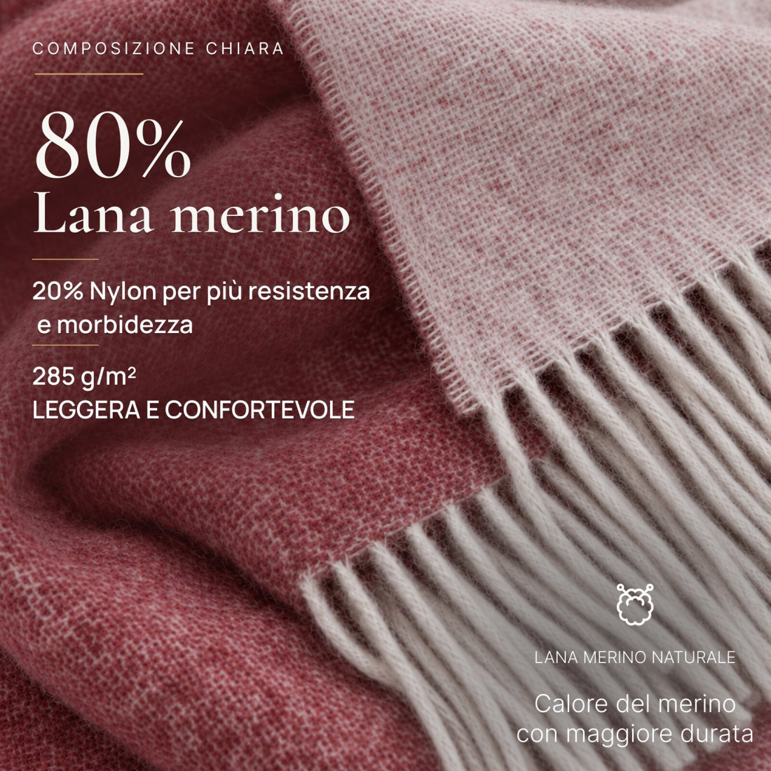 Coperta in lana merino a doppia faccia · 2
